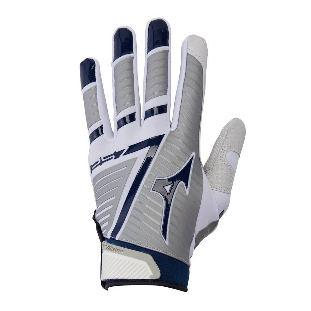 Womens Mizuno F-257 Softball Batting Gloves White/Navy Philippines (XCIZVR734)